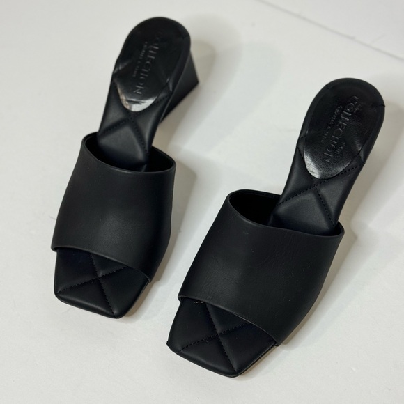 CHARLES & KEITH LEATHER TRAPEZE HEEL MULE SIZE 35 - Picture 3 of 8